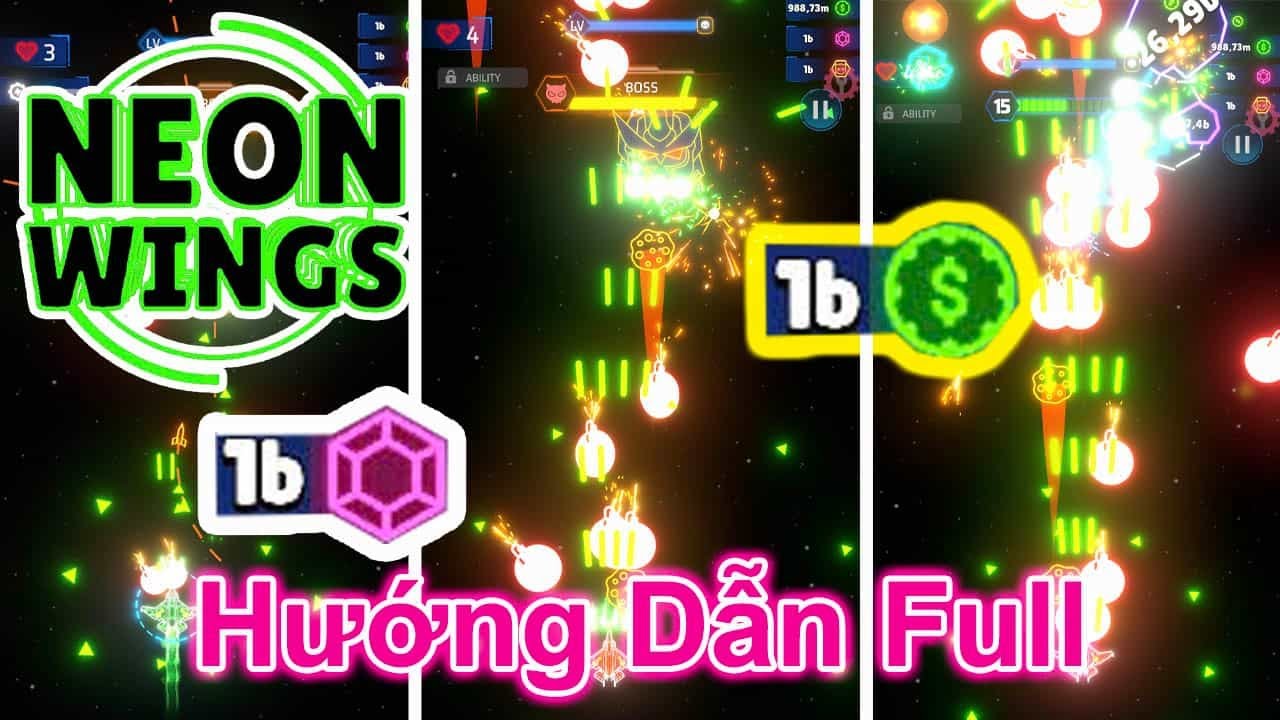 Trải nghiệm game Neon Wings - Tài nguyên được mở rộng tối ưu