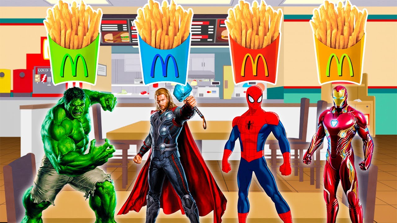 Superheroes in McDonald’s | Wrong Heads Top Superheroes | Wrong Superheroes Puzzle