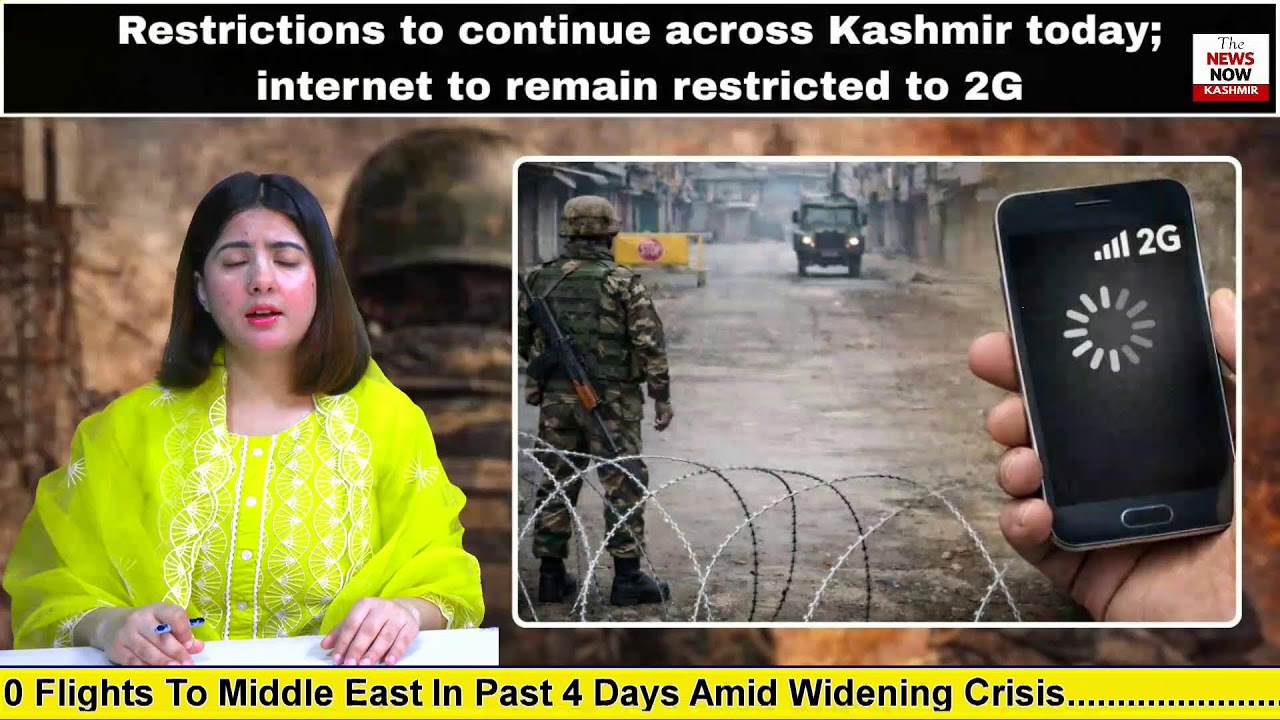 Restrictions to continue across Kashmir today; internet to remain restricted to 2G.