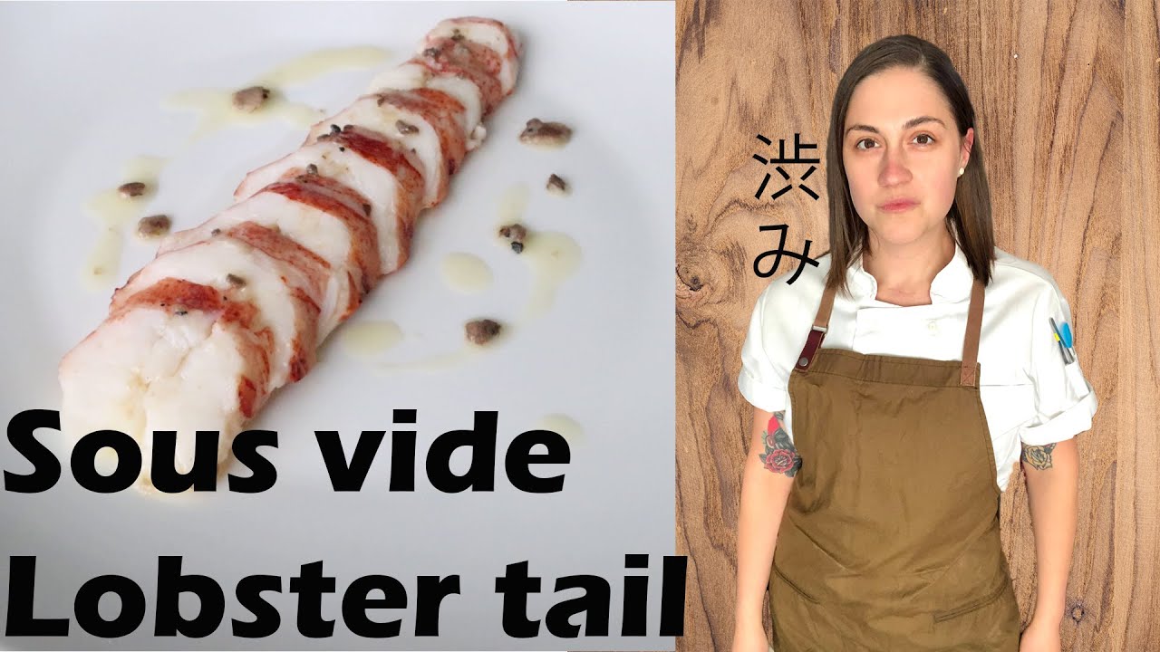 Sous vide lobster tail - cold water lobster with truffle compound butter, sous vide seafood