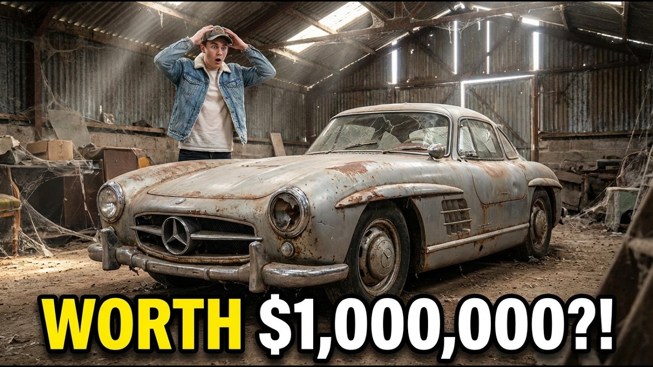 “Abandoned Mercedes 300SL Worth $1,000,000?! Full Restoration”#automobile #asmr #c300amg