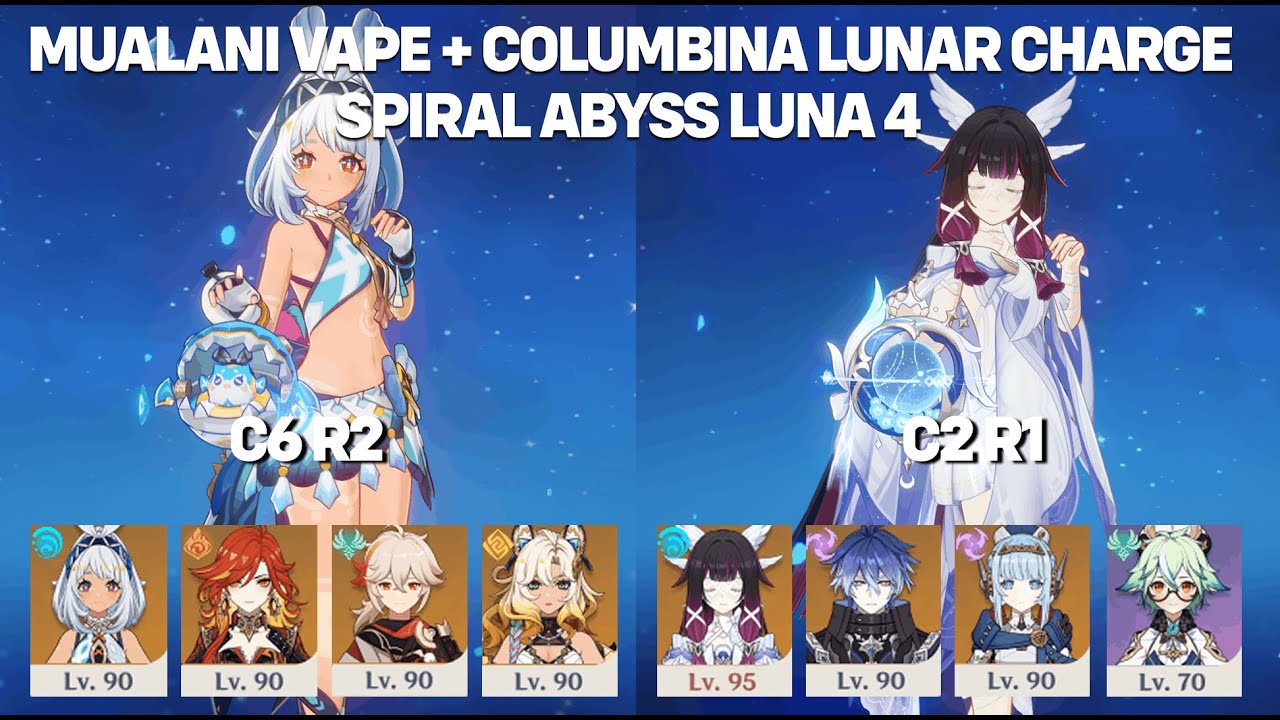 C6 Mualani Vape + C2 Columbina Lunar Charged - Luna 4 Spiral Abyss