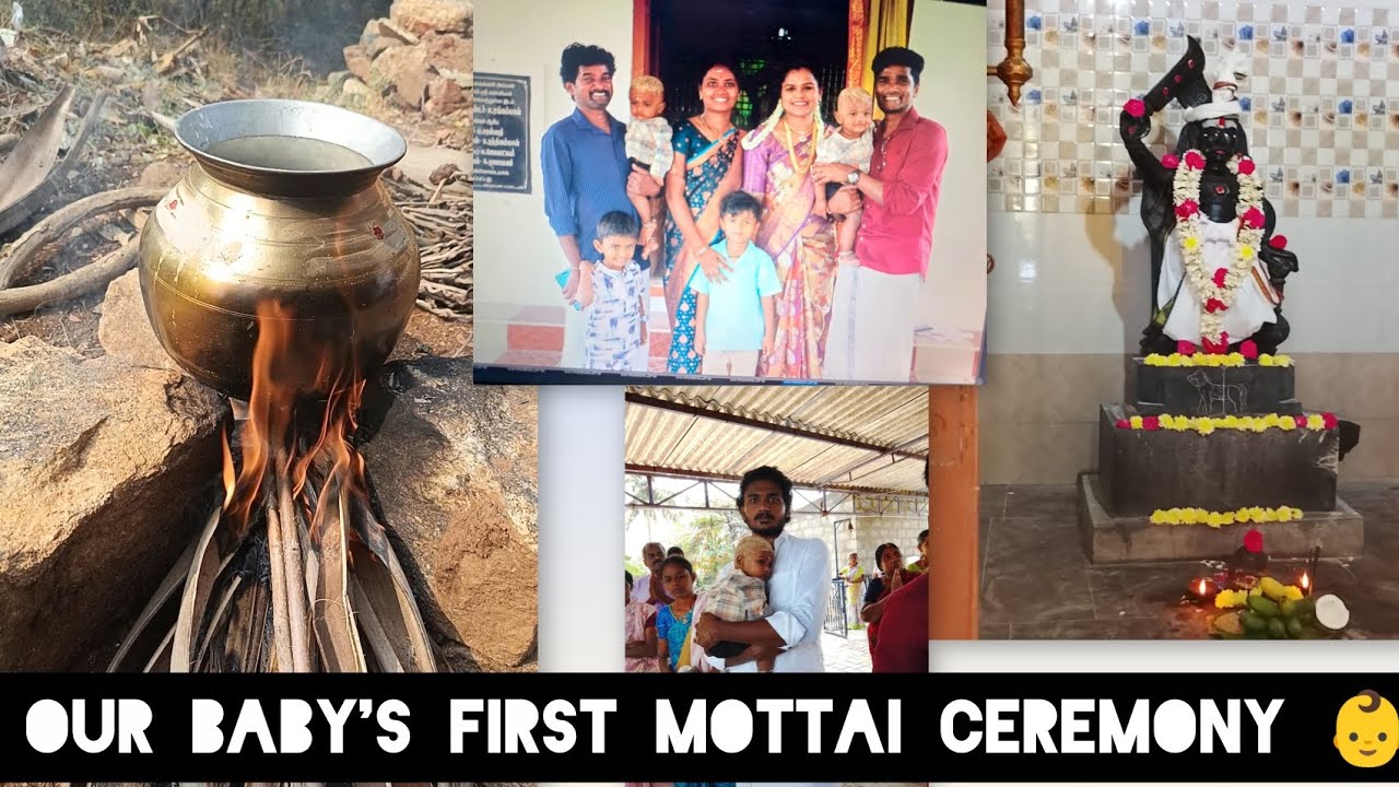 Baby's first mottai👶🥰#love # emotional day # family time # temple moments# 
