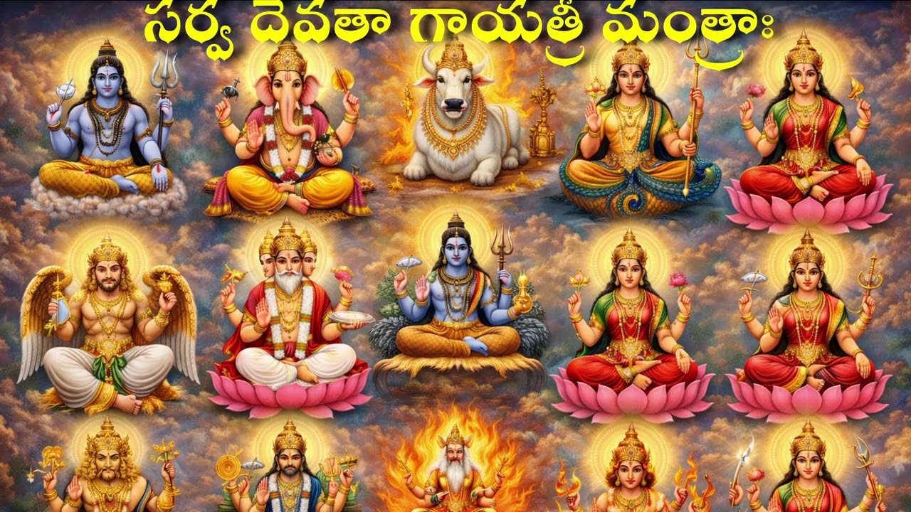 సర్వ దేవతా గాయత్రీ మంత్రాః |  భక్తితో జపిస్తే మన జీవితంలో శాంతి, ఆరోగ్యం, ఐశ్వర్యం కలుగుతాయి.
