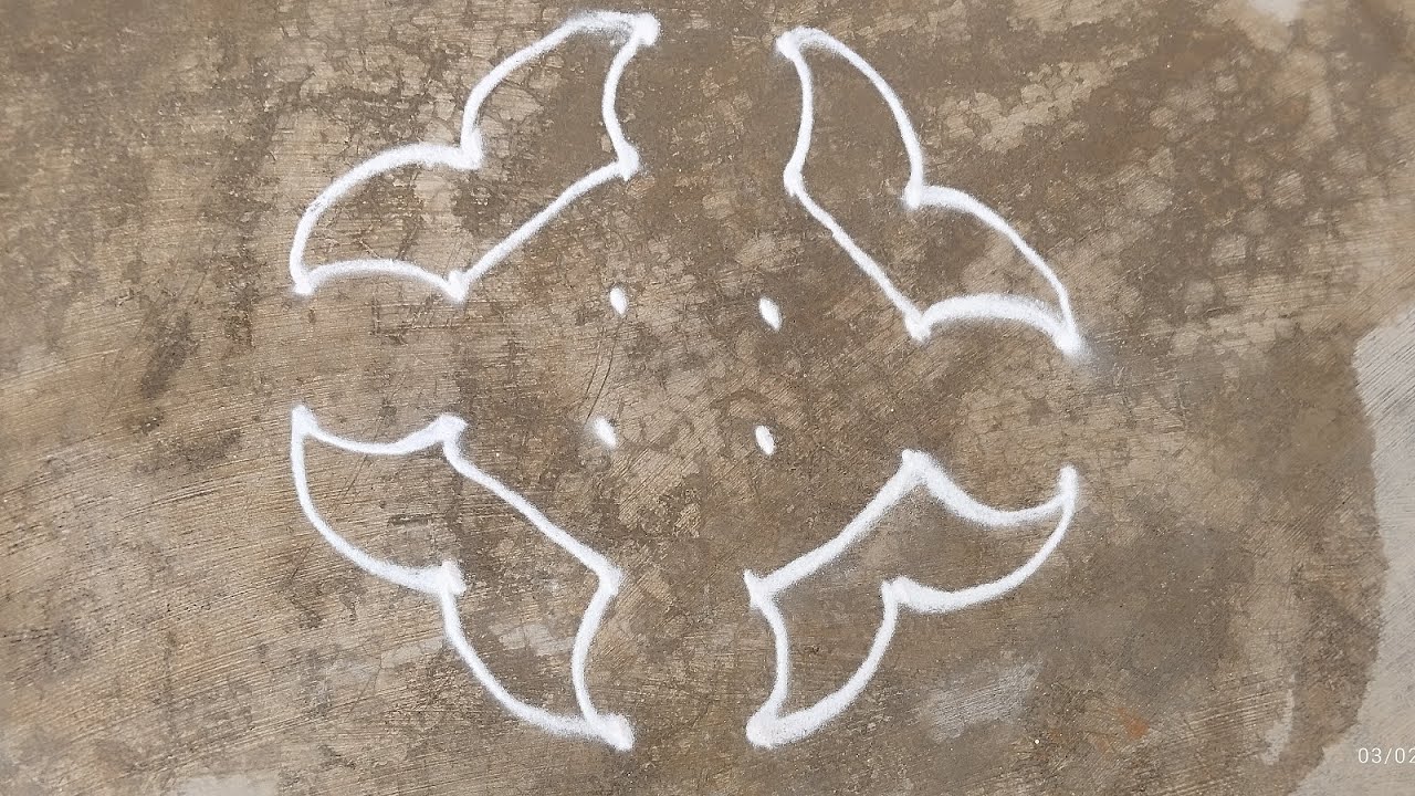 6×2 dots Rangoli designs 🌷 Daily Simple Morning Rangoli designs 🌷#rangoli #indianart 