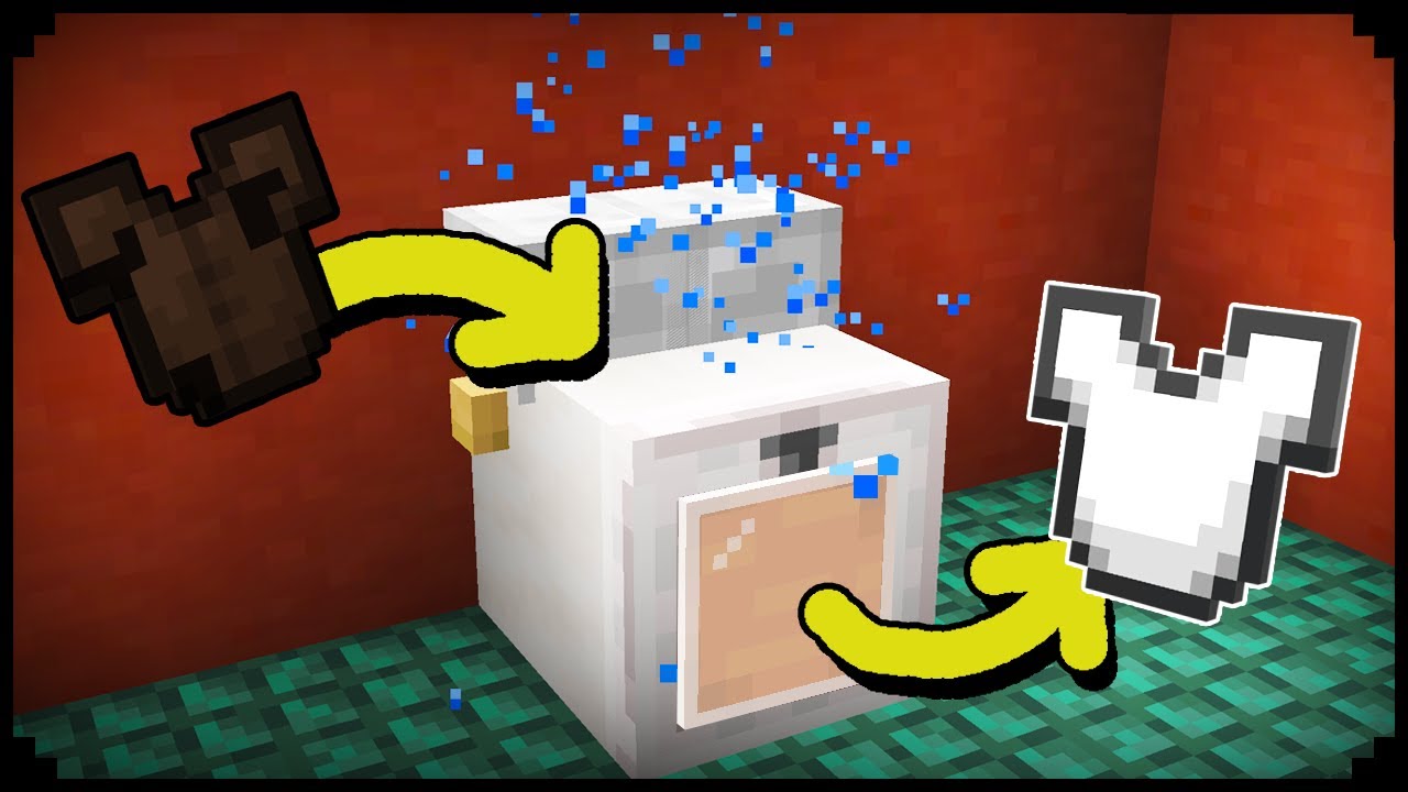 🦊Como fazer uma MÁQUINA DE LAVAR ROUPA REALISTA no Minecraft