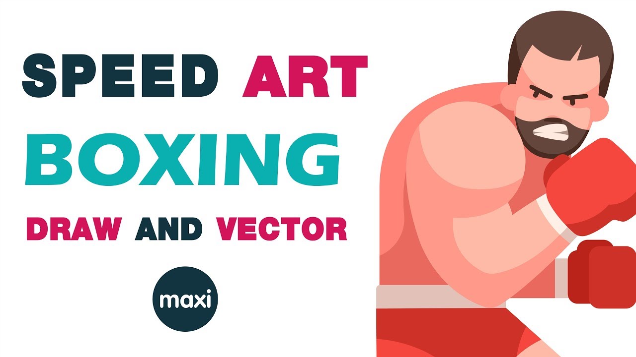 Flat Character Boxing | Graphic Design | Illustrator | Speed Drawing And Vector Art
