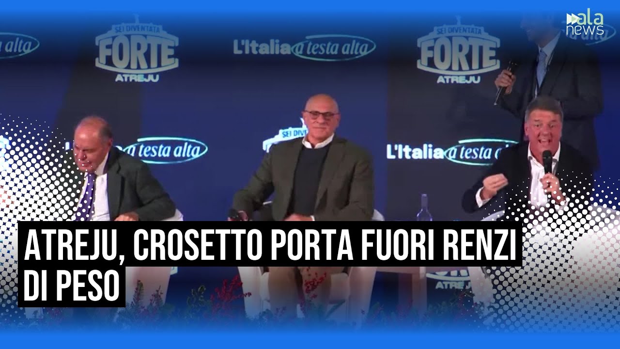 Atreju, Crosetto porta fuori 'di peso' Matteo Renzi dopo la bagarre sul palco