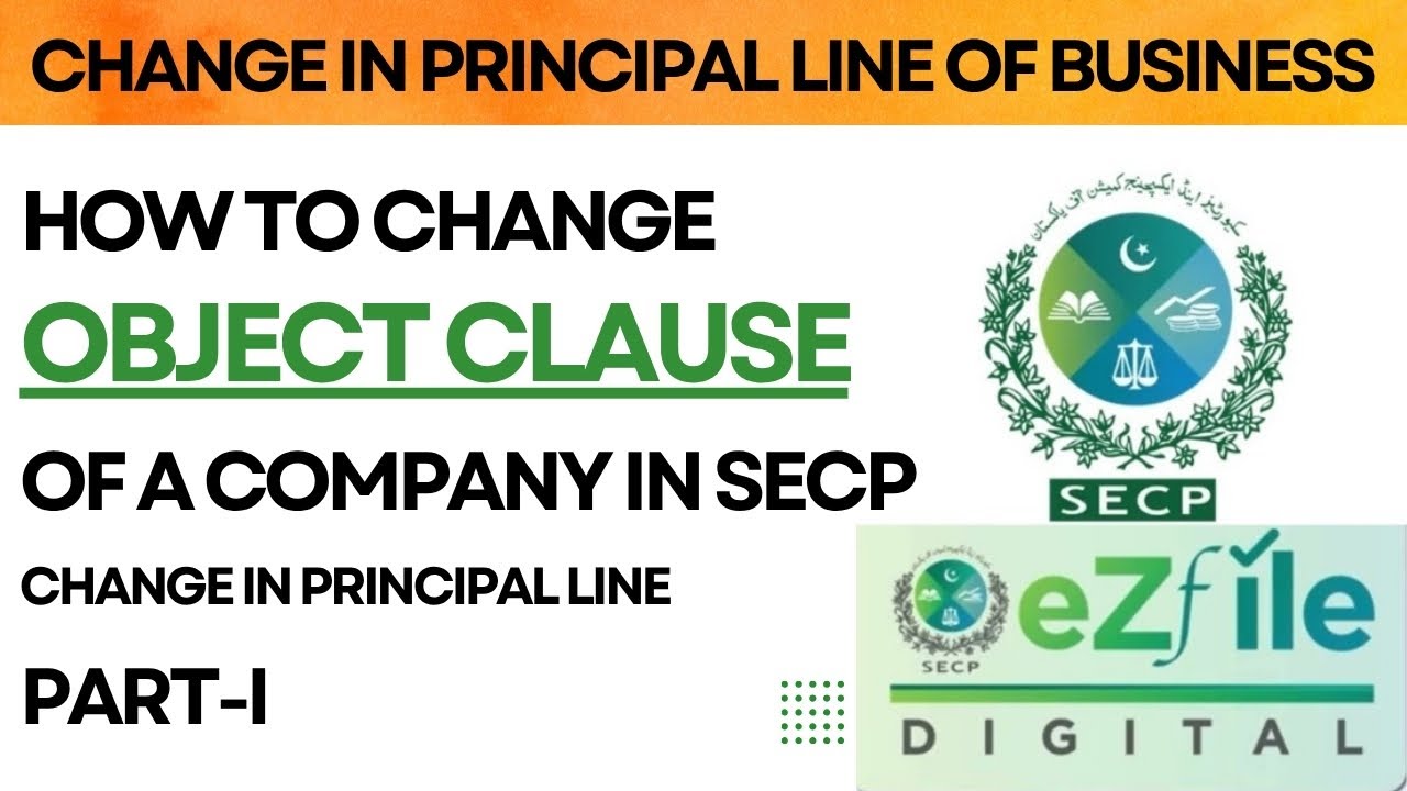 How to Change  principal line of business in SECP (Part-I) | How to Change Object Clause in SECP