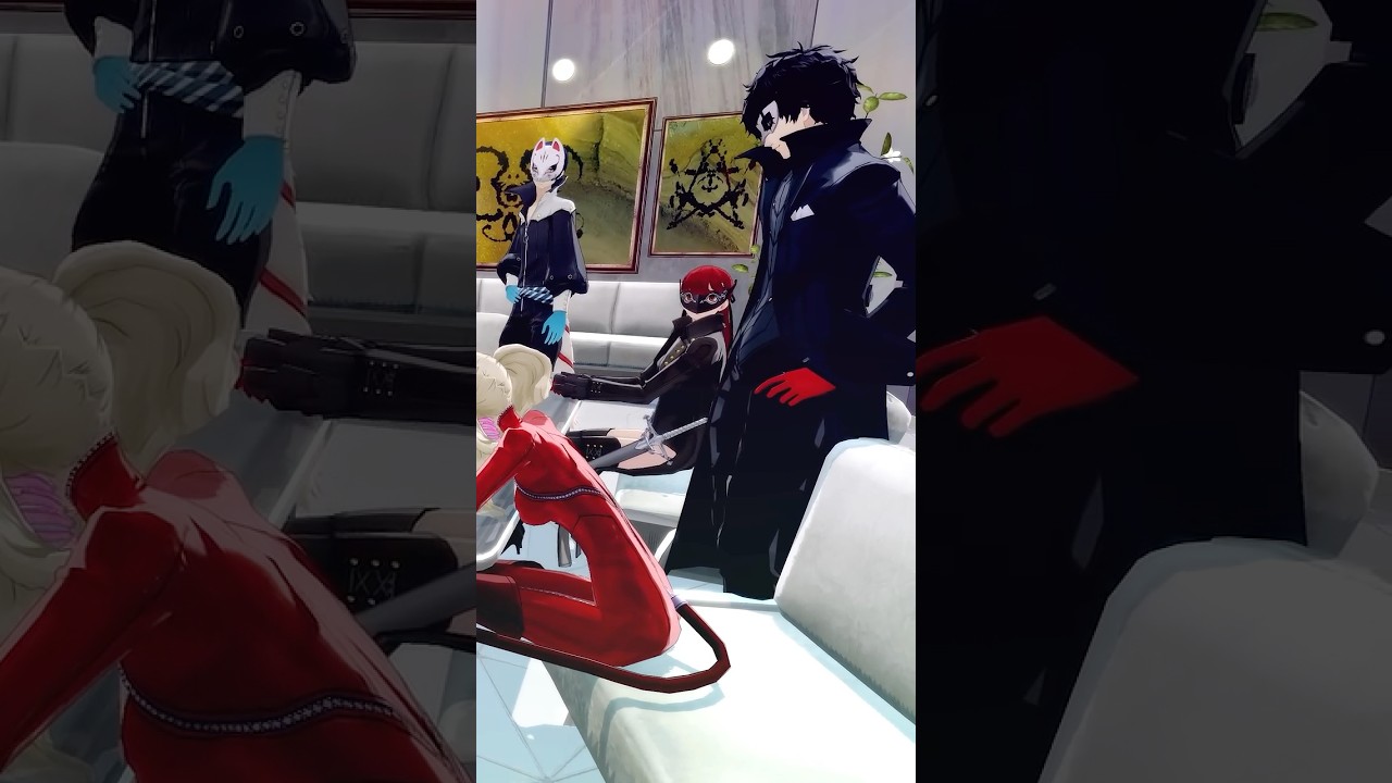 Kasumi looks away quickly when staring at Joker in Persona 5 Royal