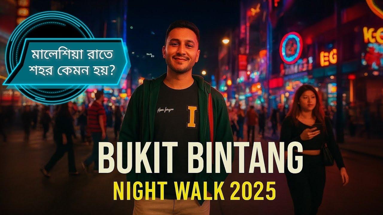 Malaysia Night Walk 2025 | Bukit Bintang Night Life | মালয়েশিয়ায় রাতে শহর কেমন হয়?