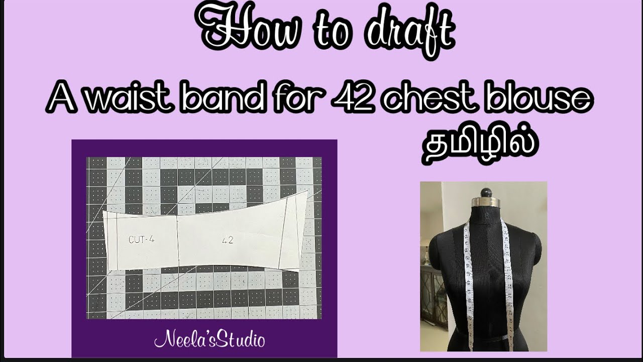 How to draft a waist belt for 42” chest Blouse. Best professional method to cut. #waistbeltcutting