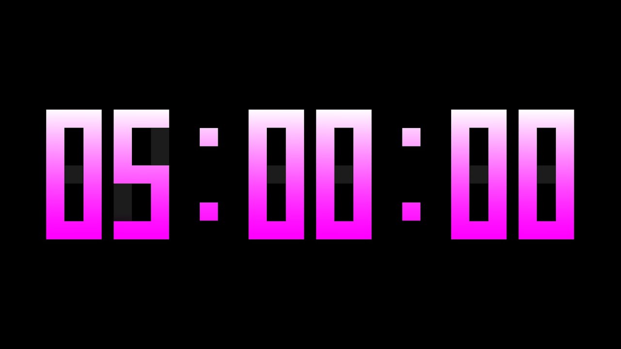 5 Hour Countdown Timer with Alarm & Chapters - Digital Display - Pink & White