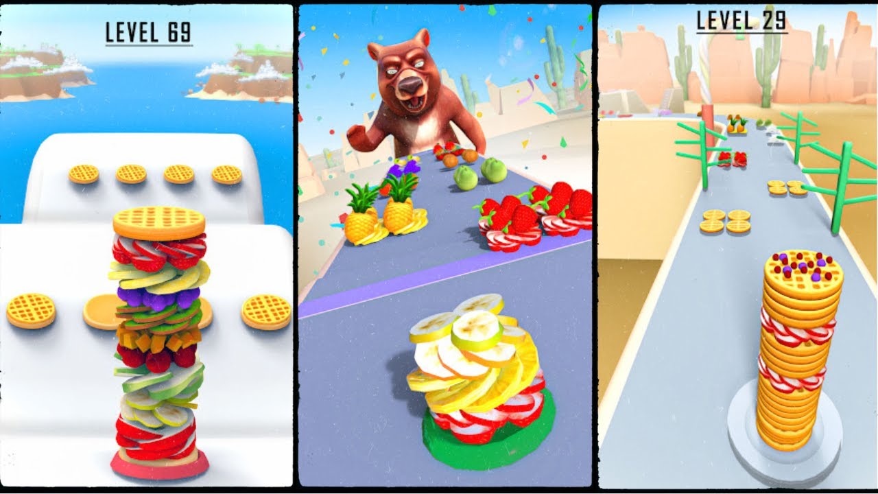Pancake rush - Cake run 3d iOS and android gameplay