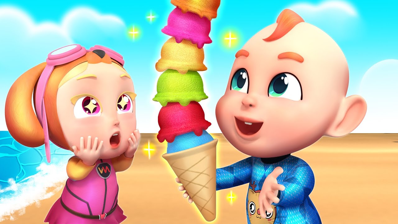 Ice Cream At The Beach 🍧 My Turn, My Turn | Rosoo Kindergarten Nursery Rhymes & Kids Songs