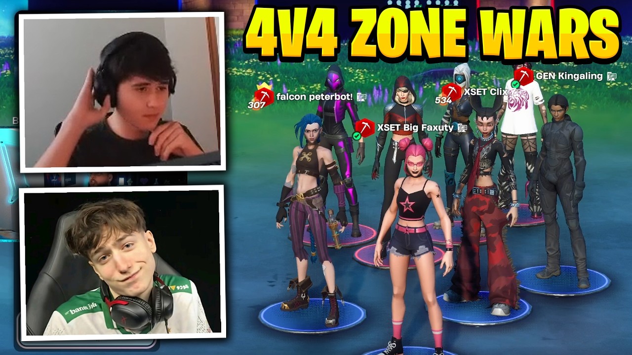 PeterBot Bugha Clix Fran VS Reet King Faxuty Oliver 4v4 Zone Wars