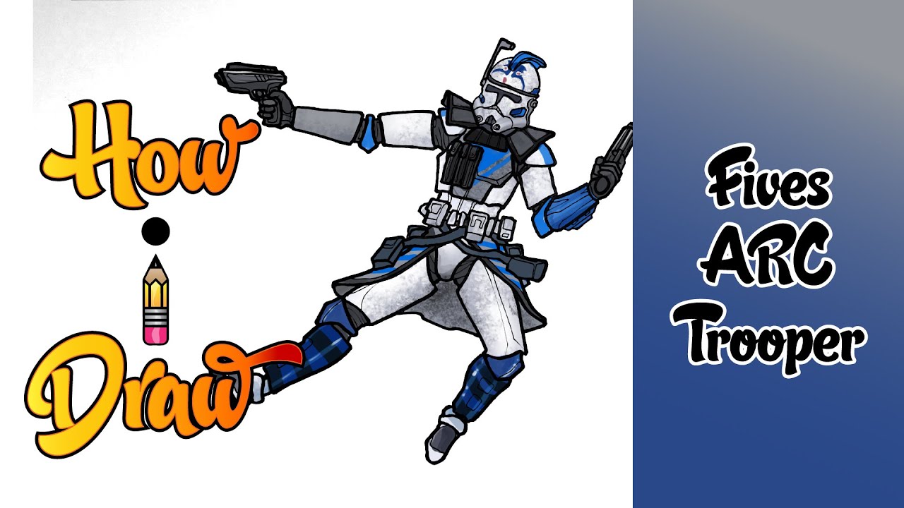 How I Draw ARC TROOPER FIVES from STAR WARS CLONE WARS | ** how to draw fives arc trooper **