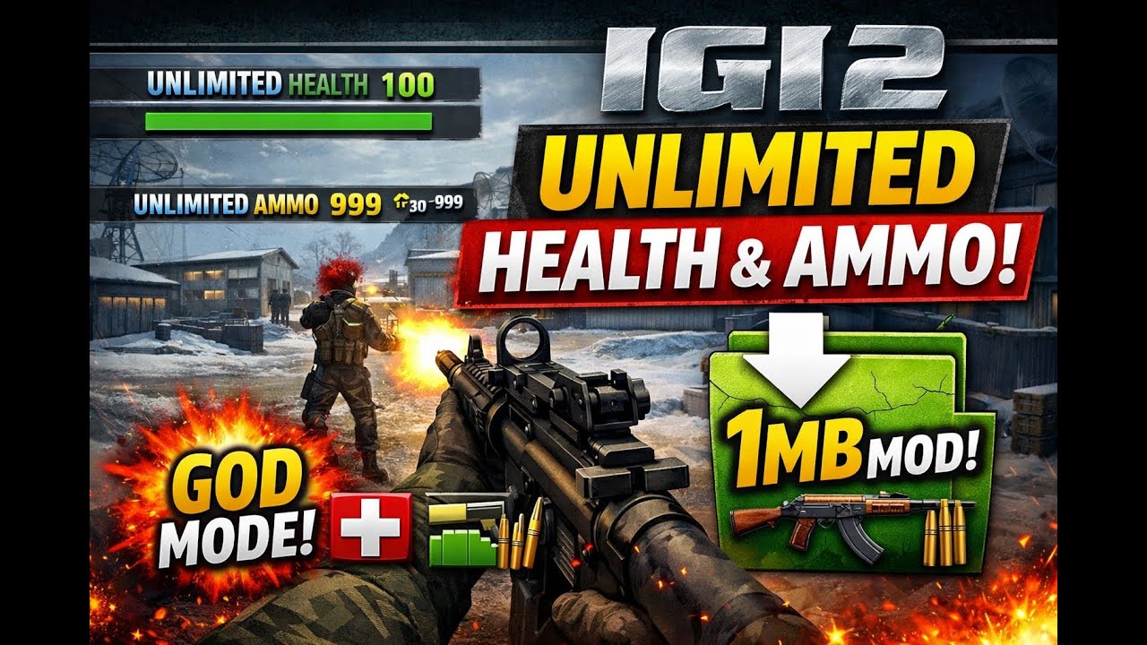 how to get Unlimited Health & Ammo to igi 2 in sinhala 🔥🔥😱 (This 1MB File Makes IGI 2 UNBEATABLE 🔥)😈