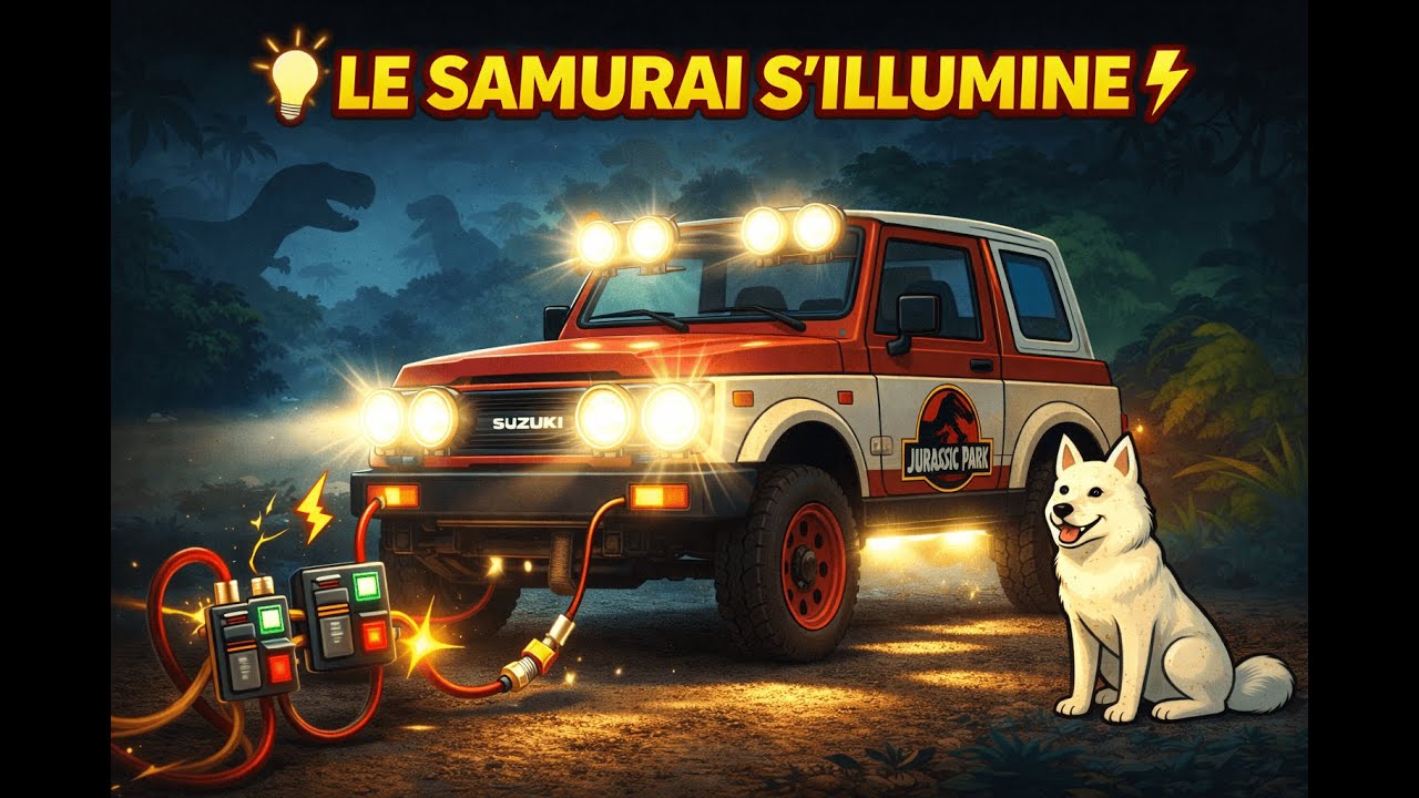 LE SAMURAI PREND FEU… EN LUMIÈRE 🔥💡Éclairage sécurisé 🦖🐺