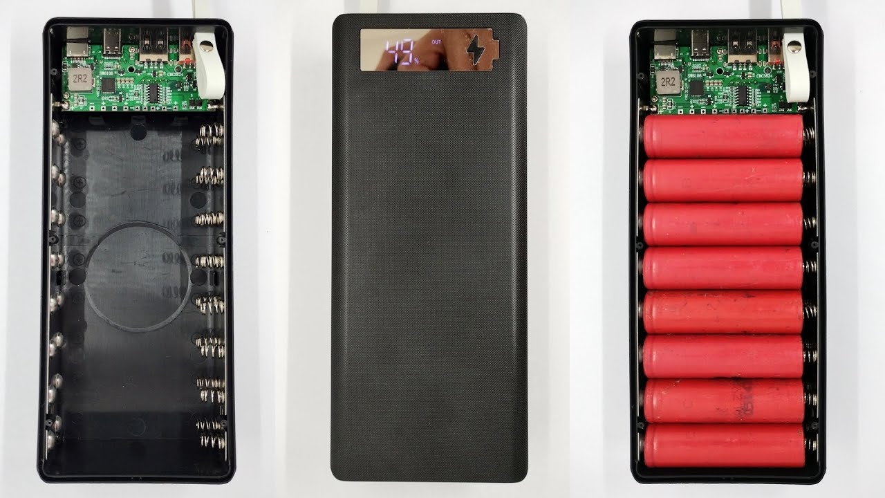 Montei um Power Bank de 40.000 mAh com 16 baterias 18650!
