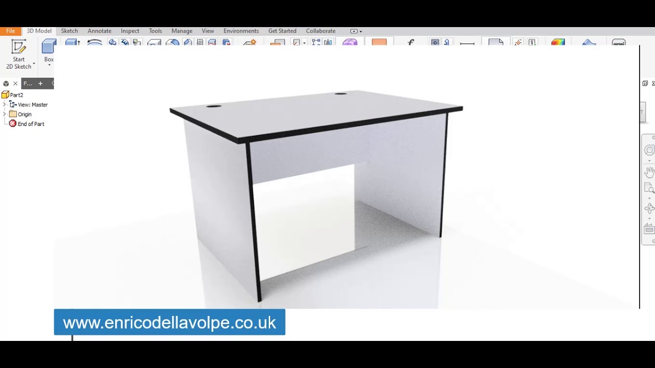 Basic stretchable desk with Autodesk Inventor