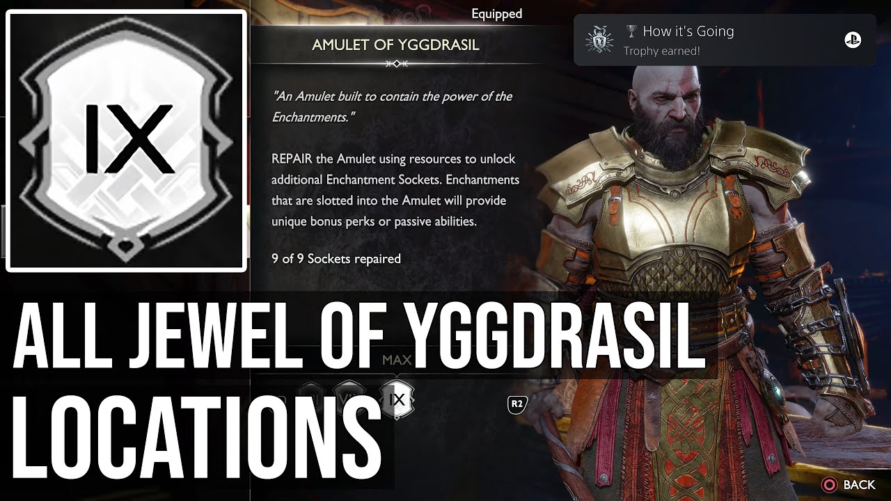 God of War Ragnarok - How It's Going Trophy (All Jewel of Yggdrasil Locations) - Amulet of Yggdrasil