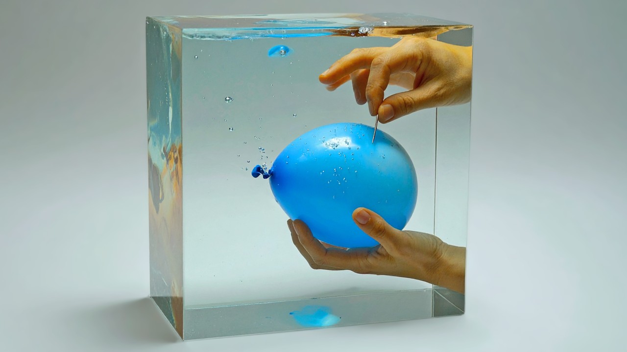 Balloon EXPLODES 🧨 in Clear Epoxy Resin. What happens? 🤔