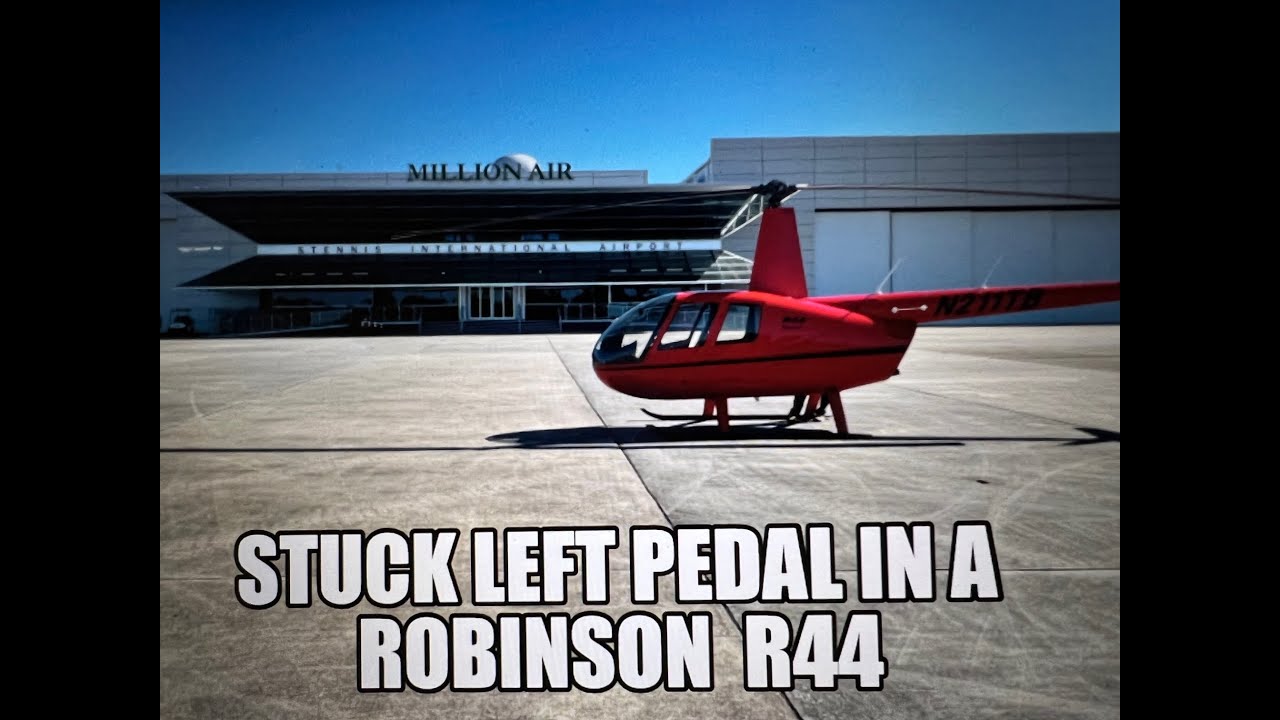 Как бороться с застрявшей левой педалью в вертолете Robinson R44