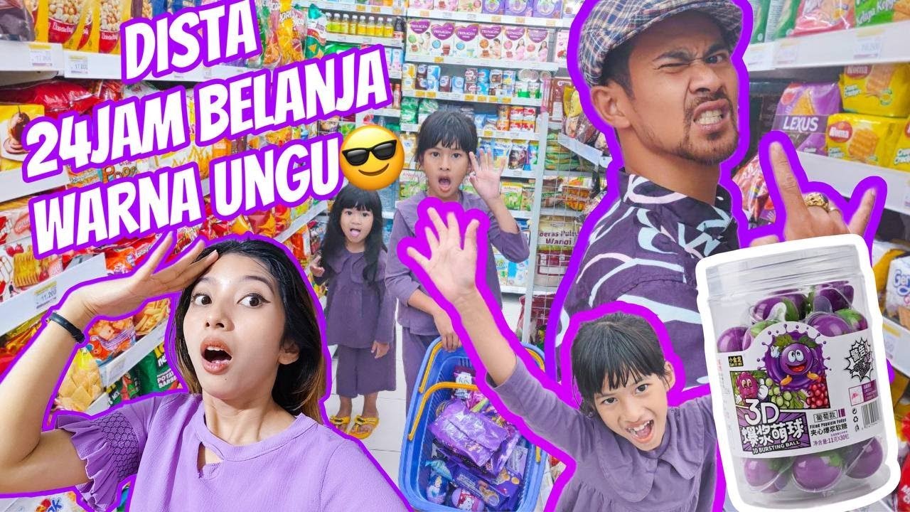 DISTA BELANJA SEMUA WARNA UNGU!! SEMUA DIBELI😱 #viralvideos