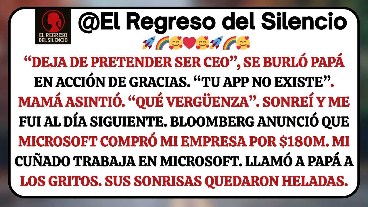 Papá dijo: “Deja de jugar a ser CEO”… hasta que Bloomberg anunció la compra por $180M