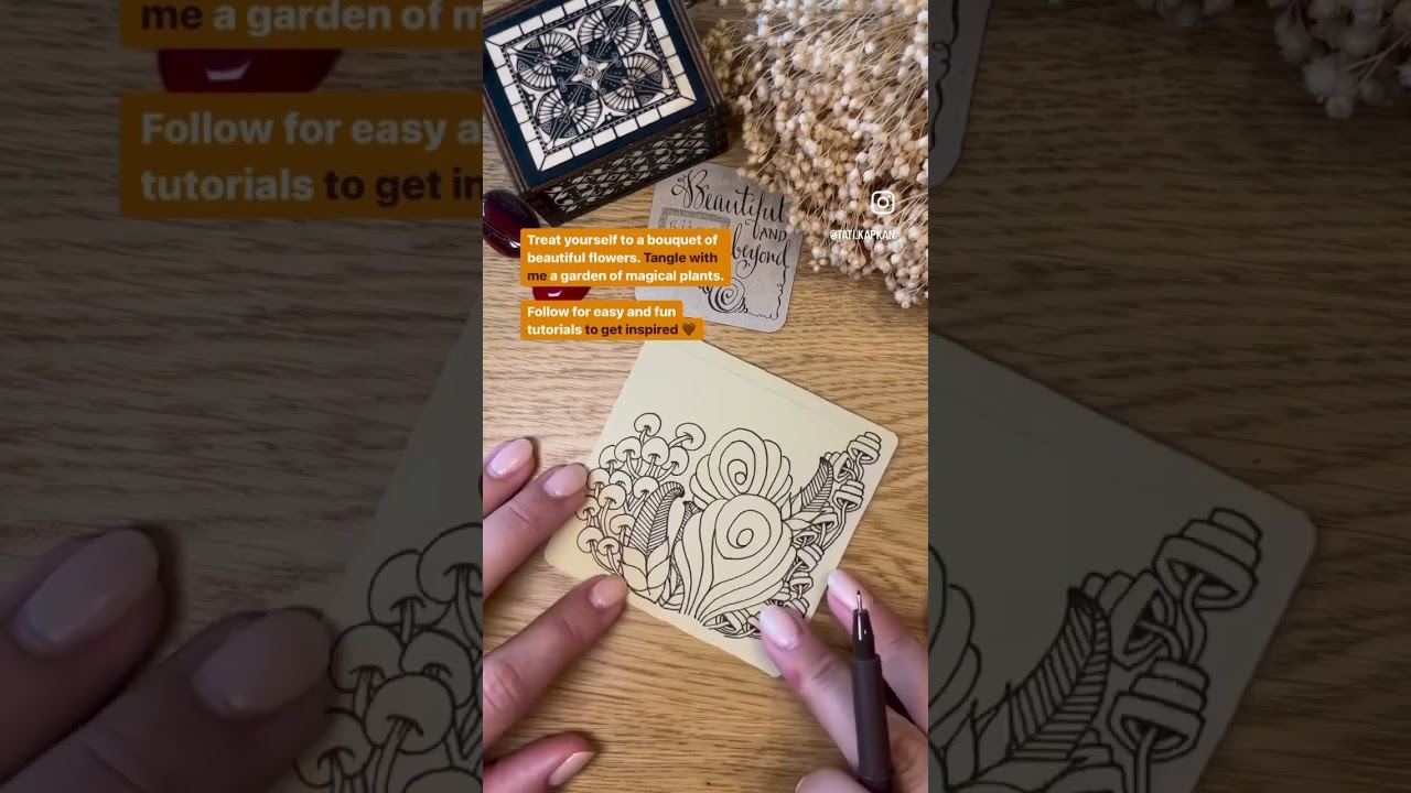 Tangle with me. Give yourself some time to relax and enjoy zentangling. #relaxyourmind #zentangle