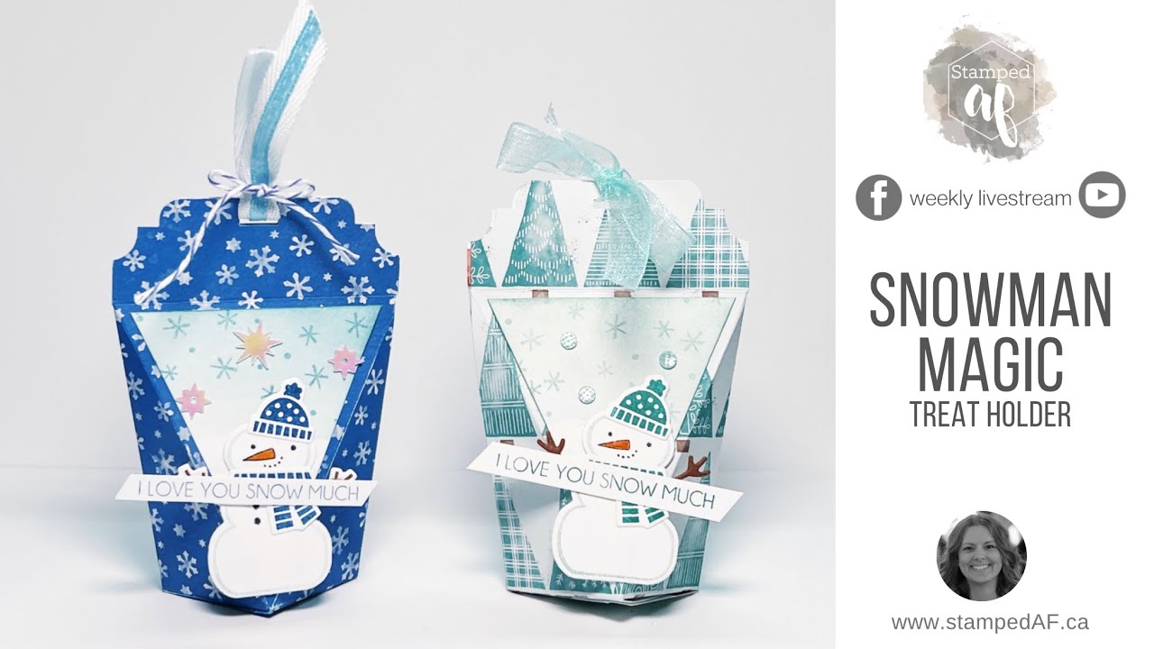 A quick & easy treat holder featuring Snowman Magic by Stampin’ Up!