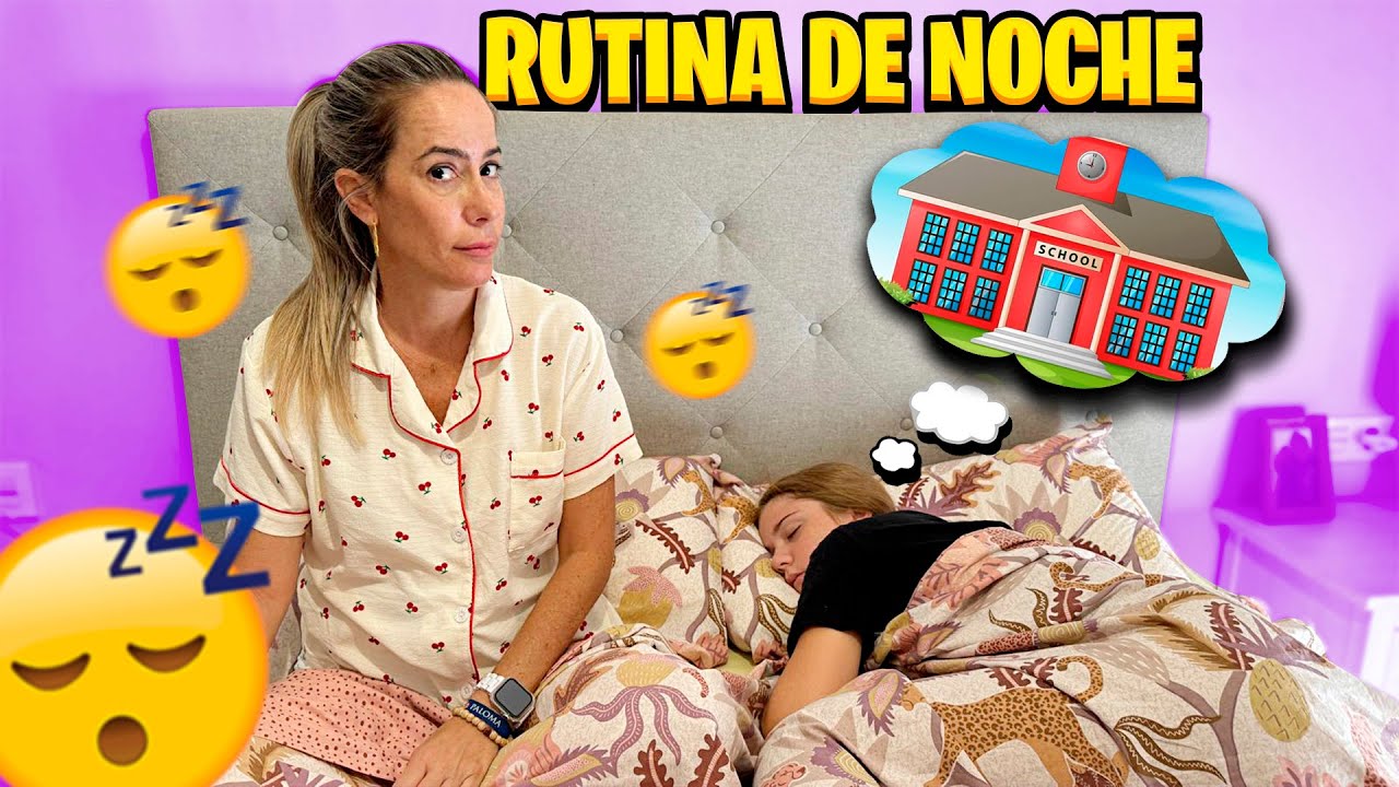 RUTINA DE NOCHE DE INSTITUTO CON MI HIJA DANIELA! Doble Twins