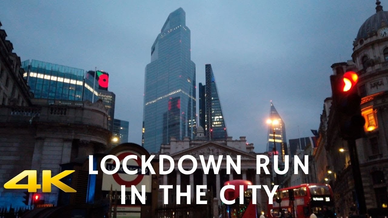 4K London Virtual Run - Running in the City during Lockdown - Slow TV