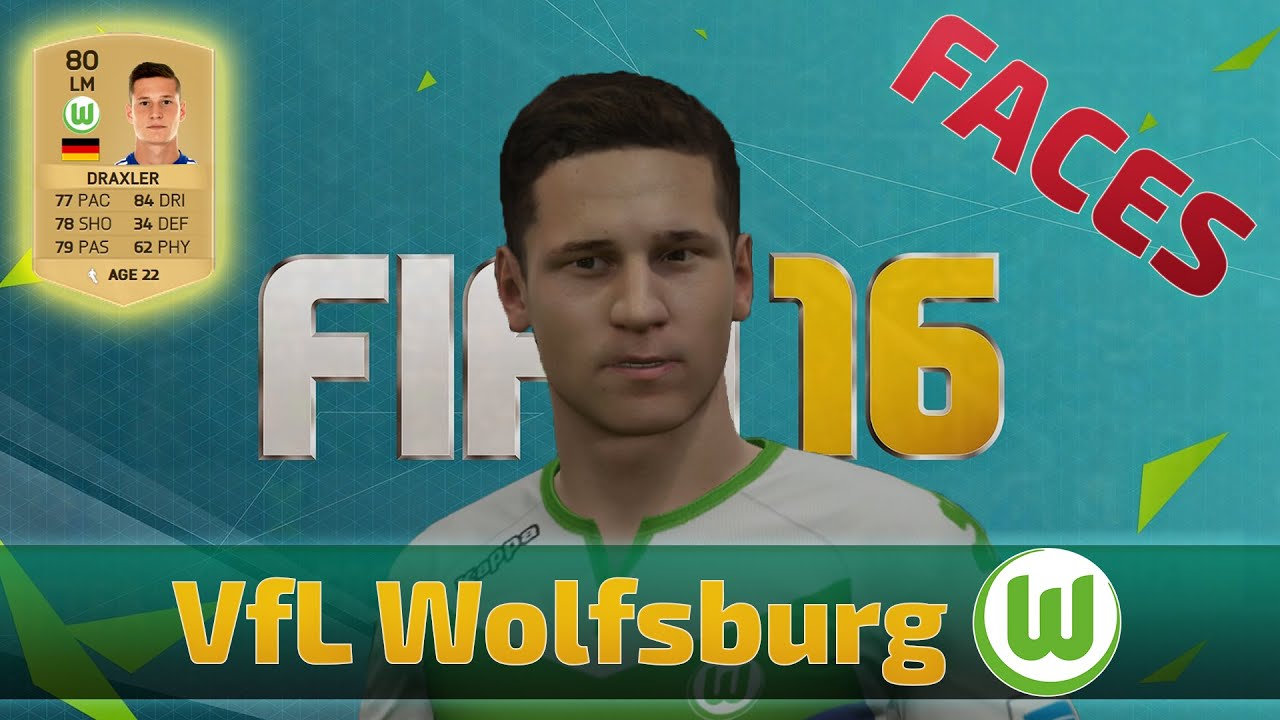 FIFA 16 Wolfsburg Player Faces (PS4/XBOX ONE/PC)