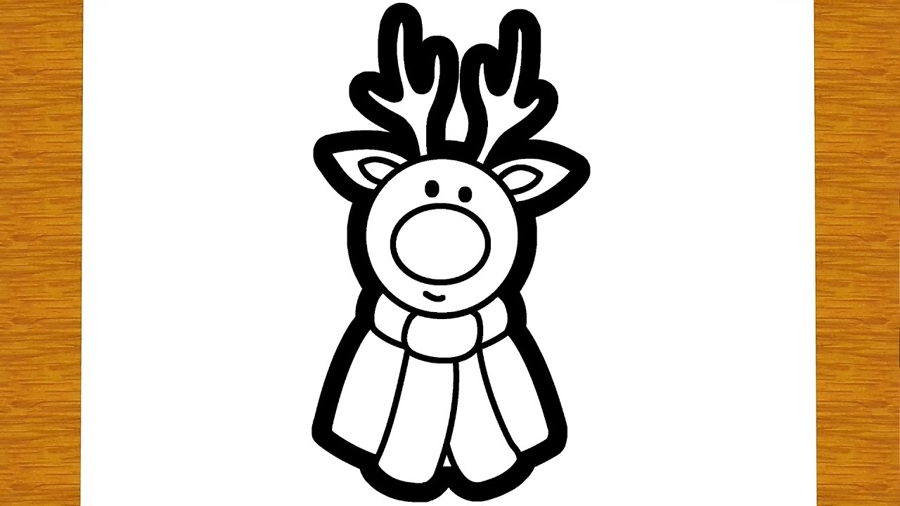 COMO DESENHAR UMA RENA FOFA PARA O NATAL | Desenhos fáceis