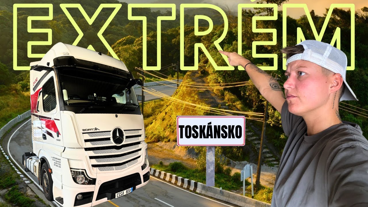 TRUCK TRIP🚚TOSKÁNSKO🇮🇹ŠÍLENÉ SERPENTÍNY,VESNIČKY A KOPCE⛰️V CZ🇨🇿 JSEM ZAPADLA❄️MUSELI MĚ VYTÁHNOUT🚜