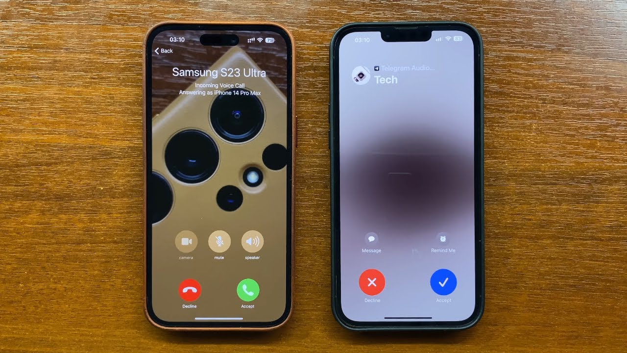 Telegram Incoming Call with Enabled vs Disabled iOS Call Integration. iPhone 14 ProMax vs 13 ProMax