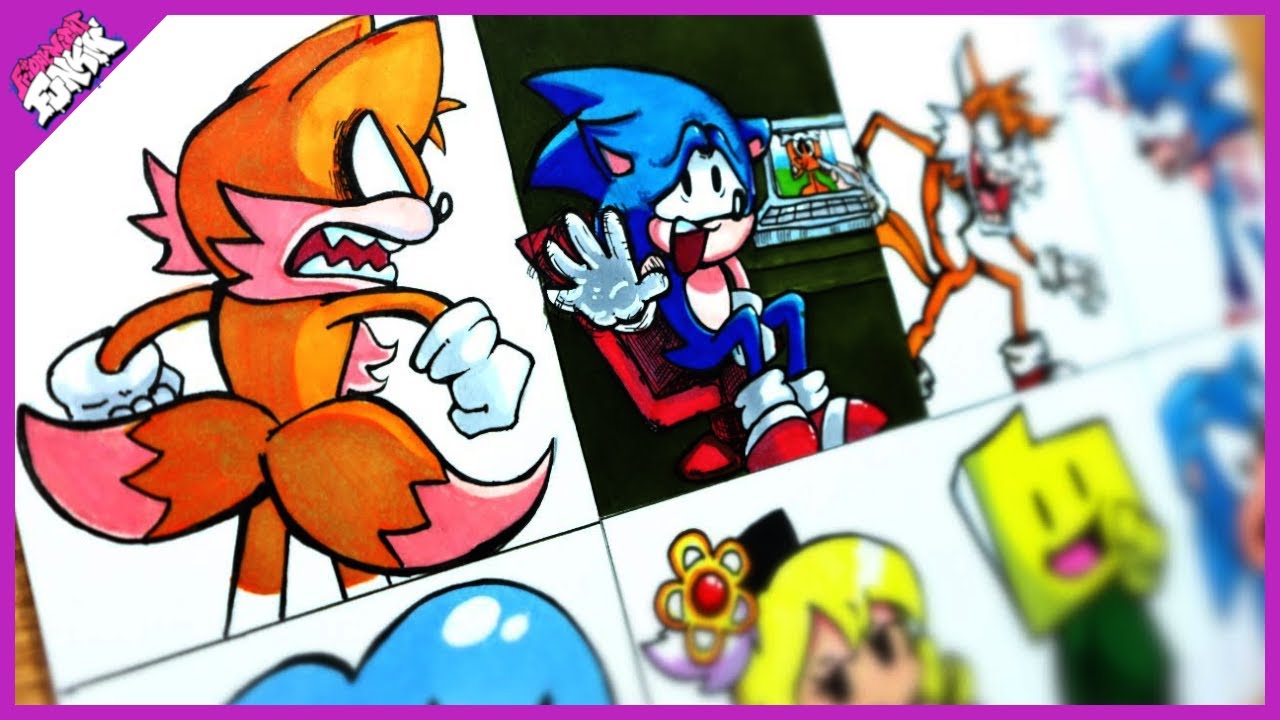 [Drawing fnf👀] Friday Night Funkin Tails Caught Sonic / Tails Secret Histories / No Good /speedpaint