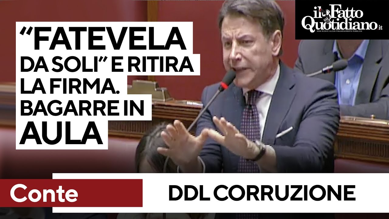 Conte ritira firme su ddl corruzione: 