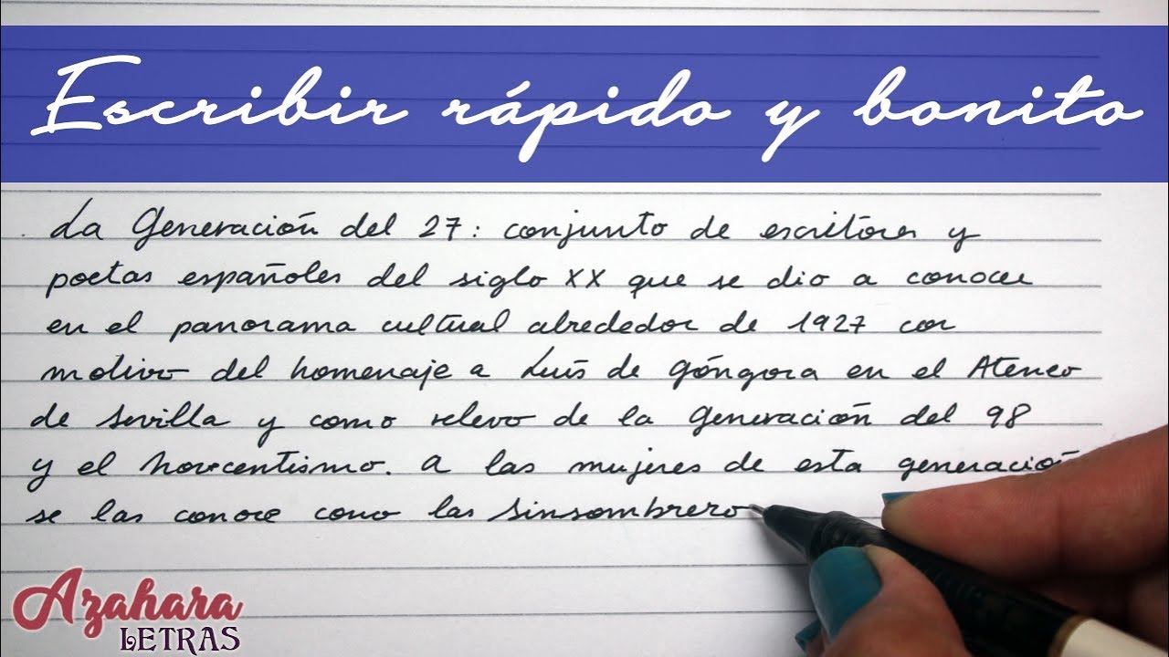 ✍ Cómo Escribir Rápido y Bonito en Cursiva