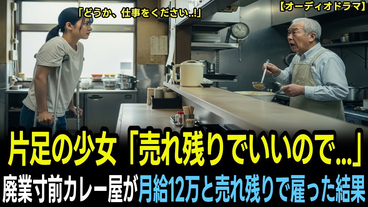 廃業寸前のカレー屋に片足の少女が来店「売れ残りでいいので働かせてください」頑固店主「月給12万と売れ残りも全部やる」 30日後、まさかの結末に…【人生ドラマ】