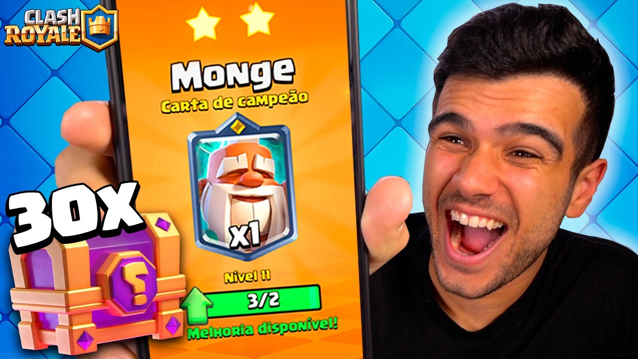 ABRI 30 NOVOS BAÚS DA SORTE e... TIVE MUITA SORTE!! Clash Royale