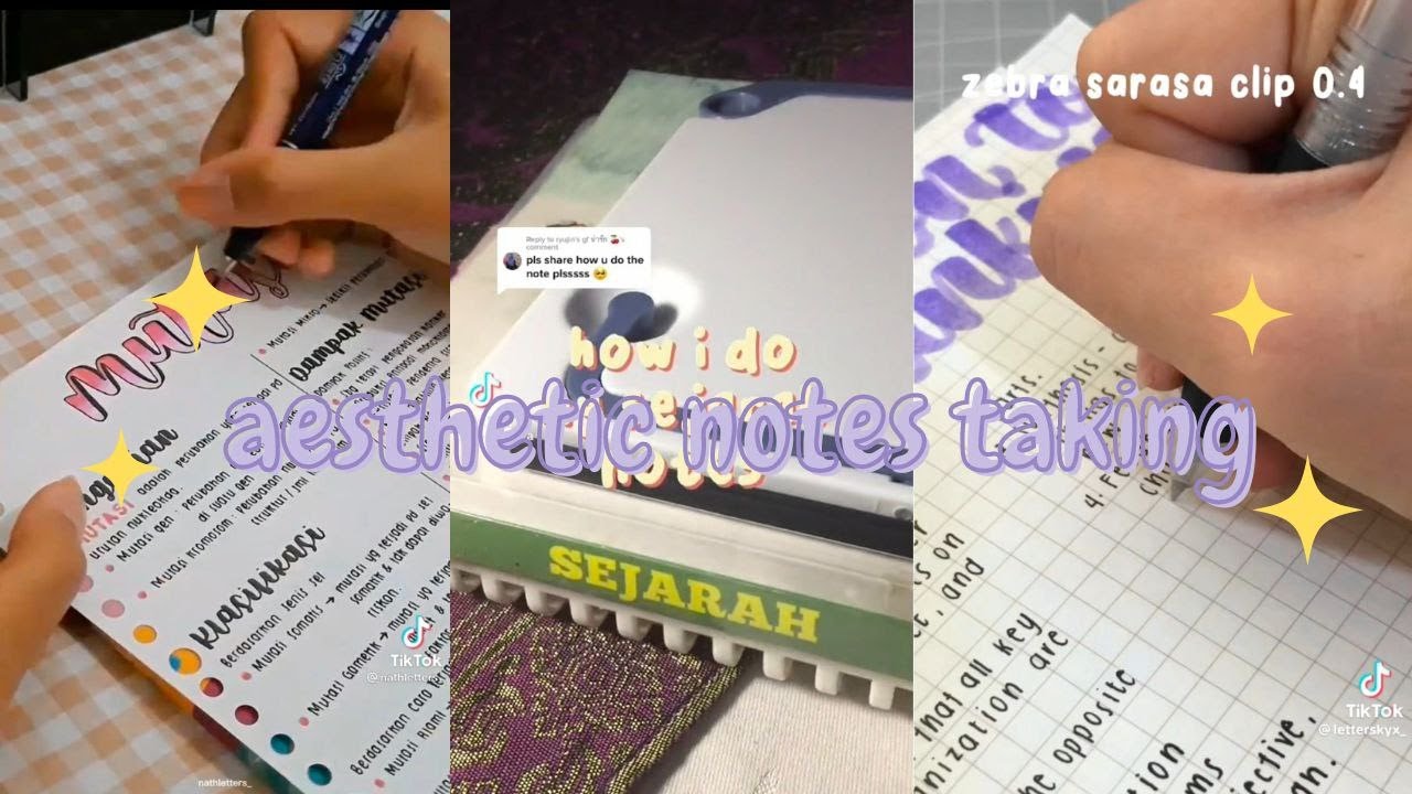 notes taking // tiktok compilation // beautiful and aesthetic notes