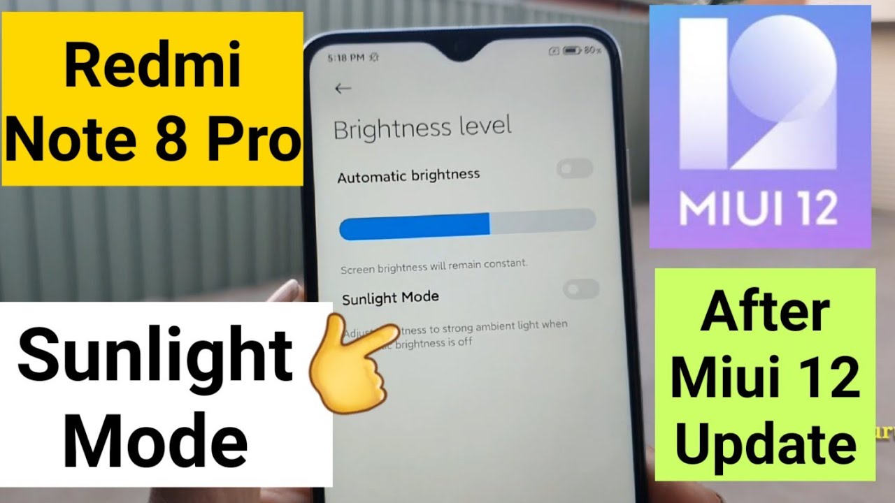 redmi note 8 pro miui 12 update sunlight mode best feature must try