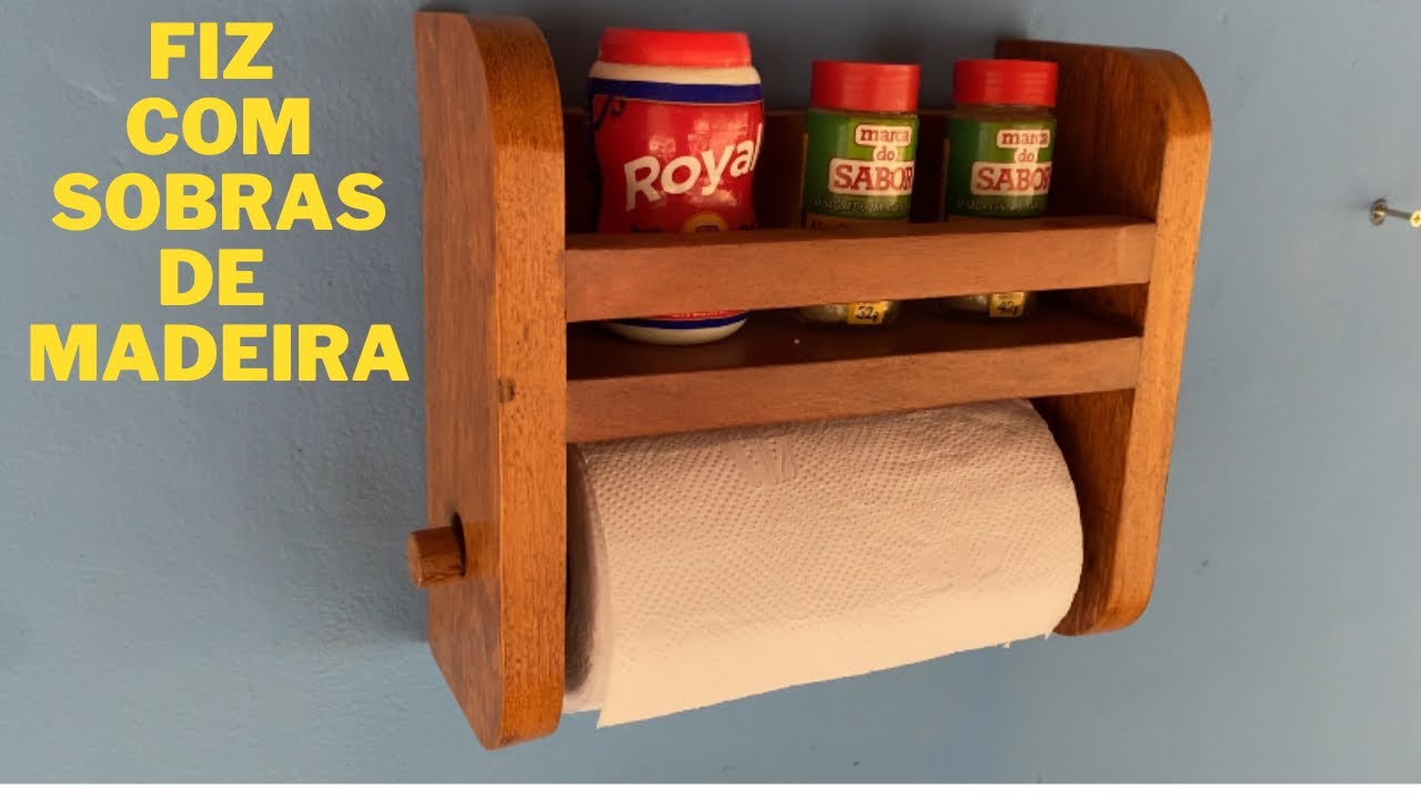 Como fazer porta papel toalha de madeira