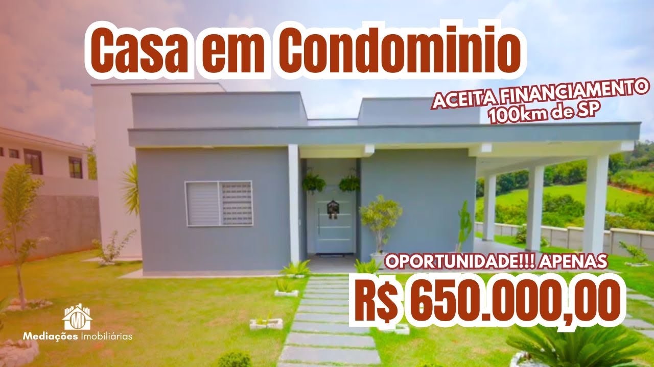 CASA EM CONDOMÍNIO MOBILIADA A 100KM DE SP, POR APENAS R$ 650.000,00 💥