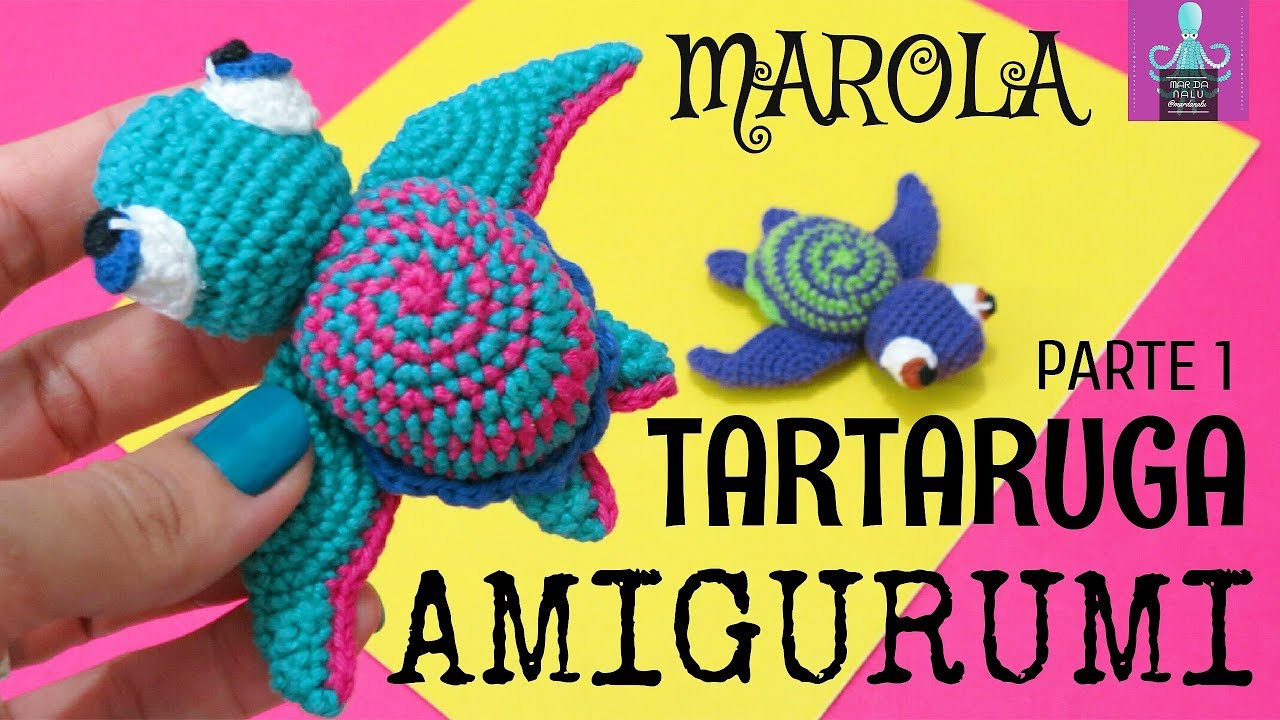 Tartaruga Amigurumi Marola - Parte 1 - Tutorial Casco - Mar da Nalu