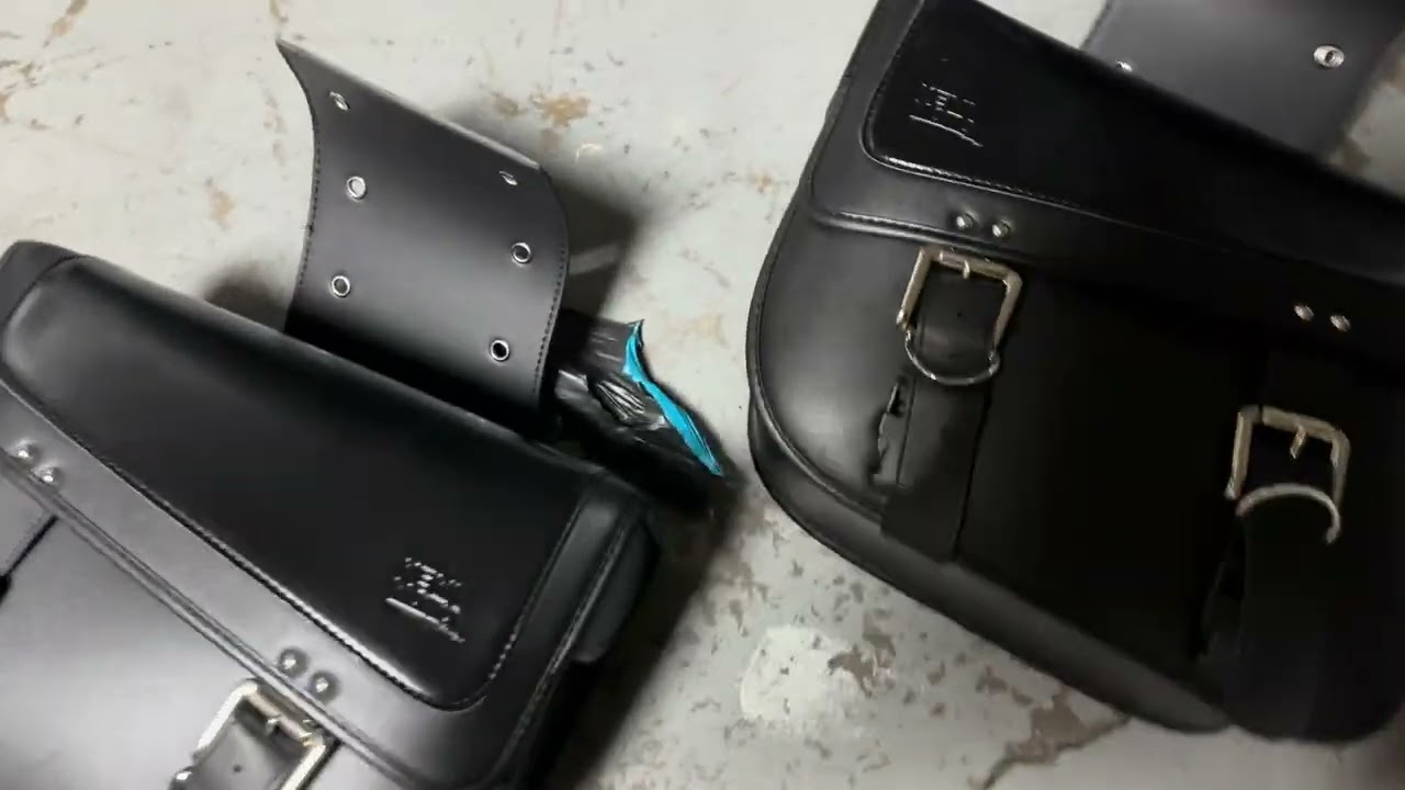 KEMIMOTO Leather Motorcycle Saddle Bags (Unboxing)