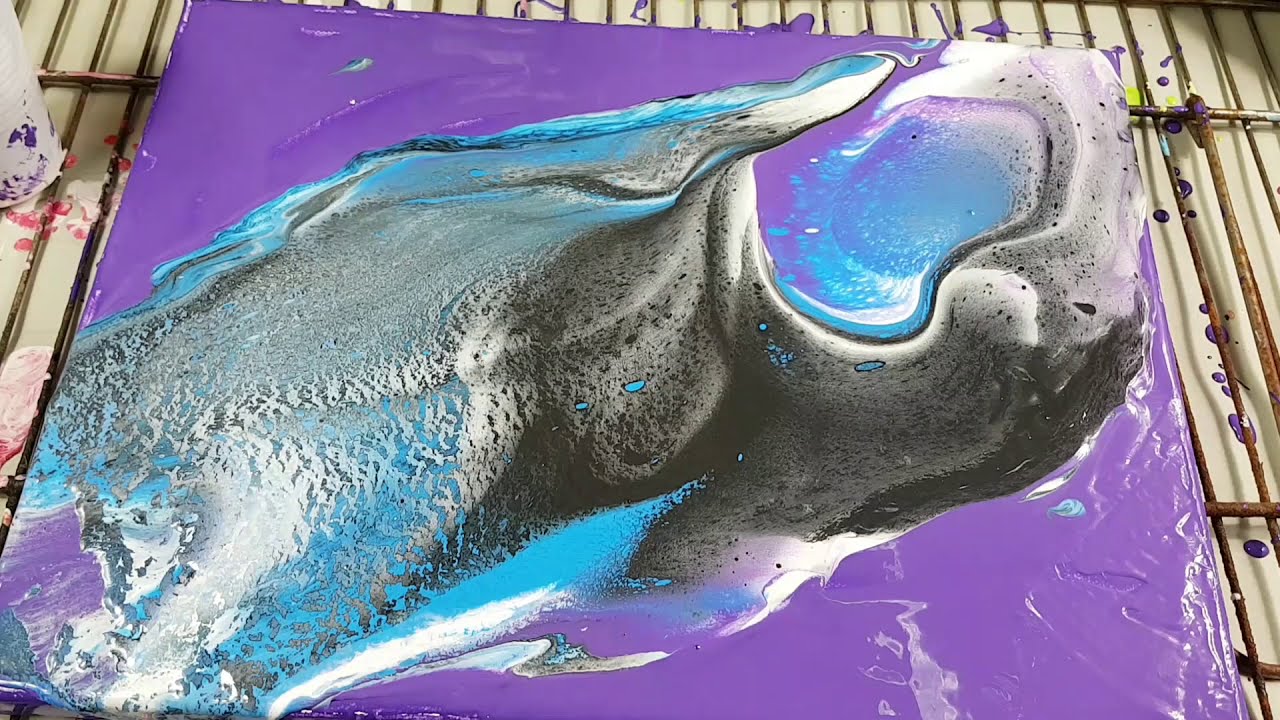 Acrylic FLUID Pouring Lila -  Acrylfarbe Flie&szlig;technik Dekoart #3 - Tanja Hausmann Art